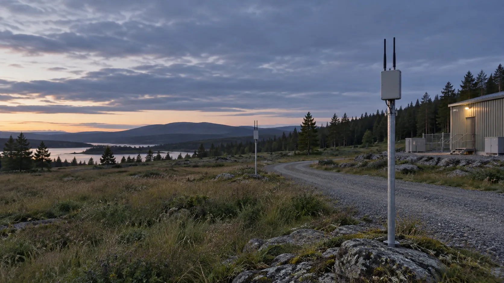 To radionoder i nordisk terræn