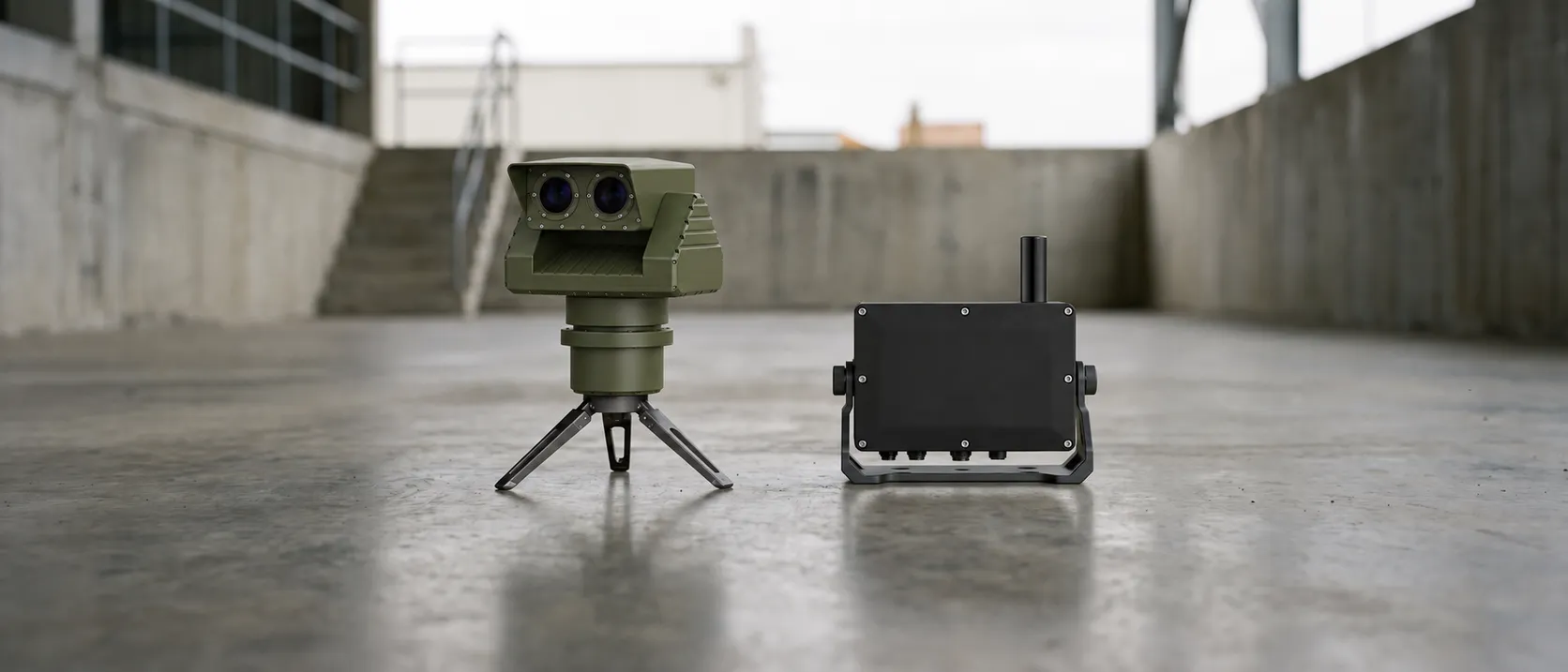 SCOUT-fremskudte sensorer: et EO/IR-kamera med to linser og en separat passiv RF-modtager